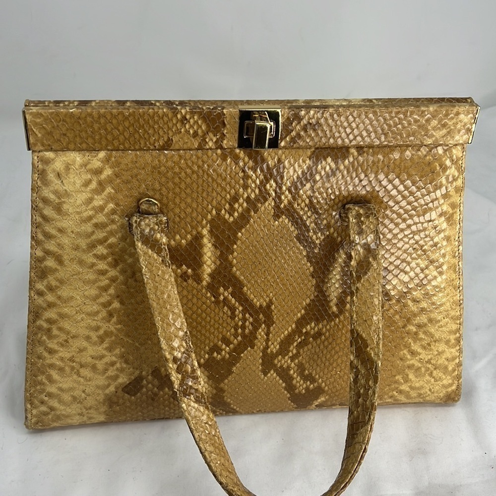 Susan Gail Structured Python Shoulder Hand Bag - Picture 6 of 10